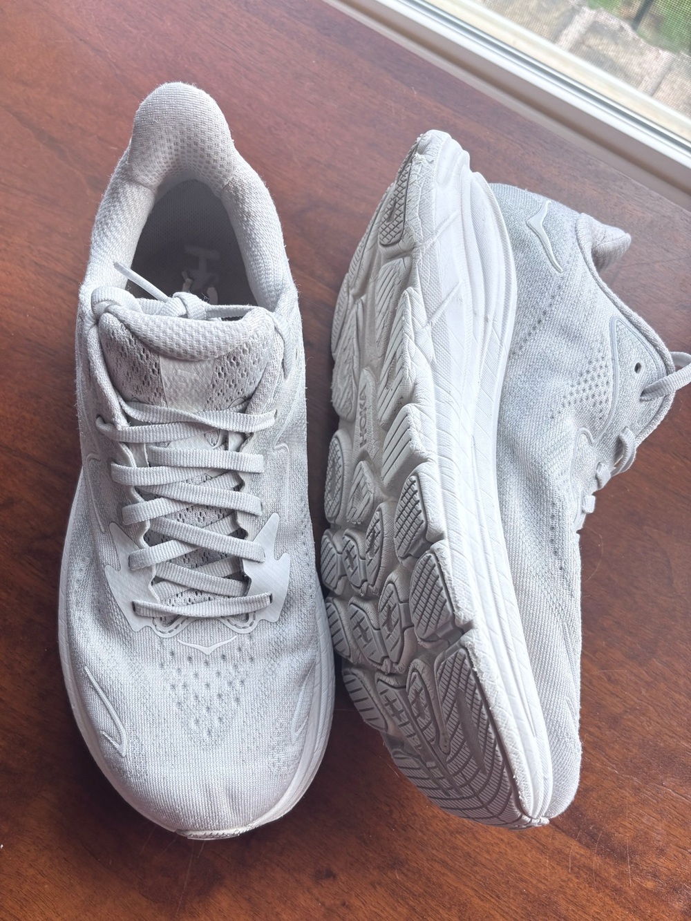 Hoka Women's Running Shoes Size 8B White Gray Sneakers - Picture 4 of 7